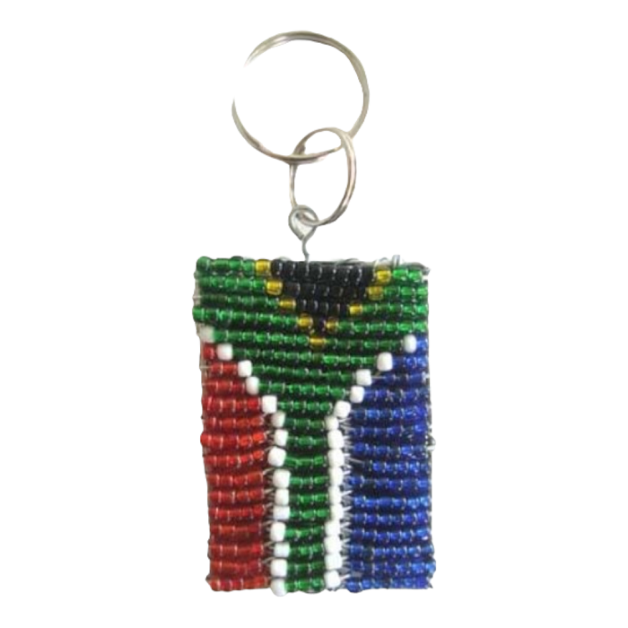 Beaded Key Ring SA Flag Medium
