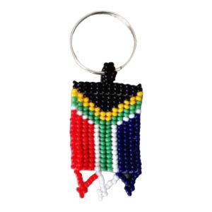 Beaded Key Ring SA Flag