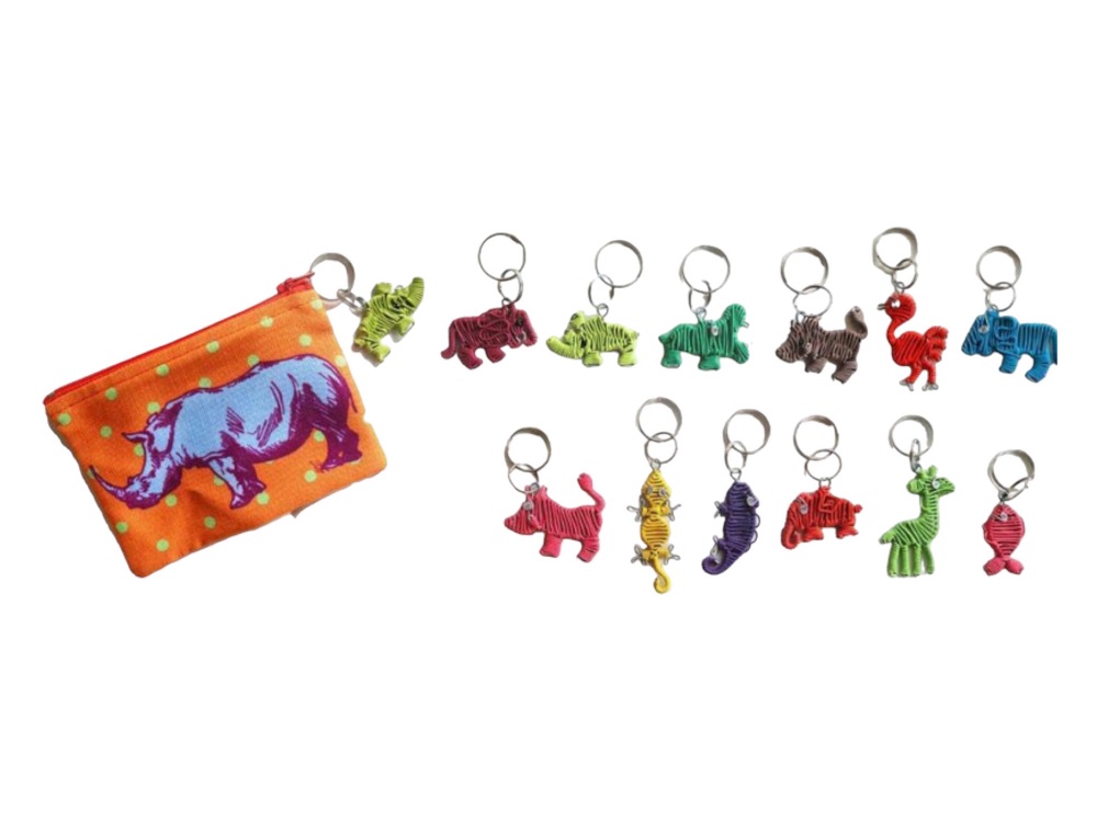 Beaded Key Ring Plain Scooby Animals Mini
