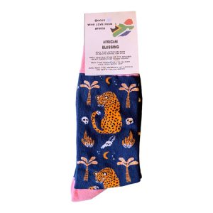 Leopard Blue Socks