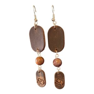 Bella Leather beaded Earrings