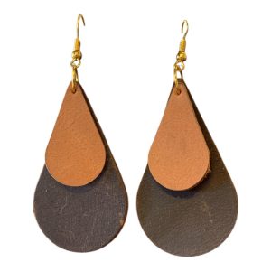 Bailey Leather Tear Drop Earrings