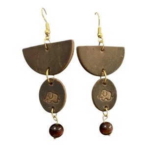 Brooke Leather Beaded Earrings