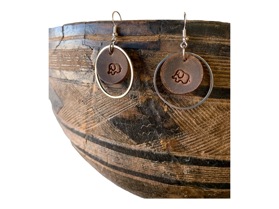 Brittany Leather Hoop Earrings - Image 2
