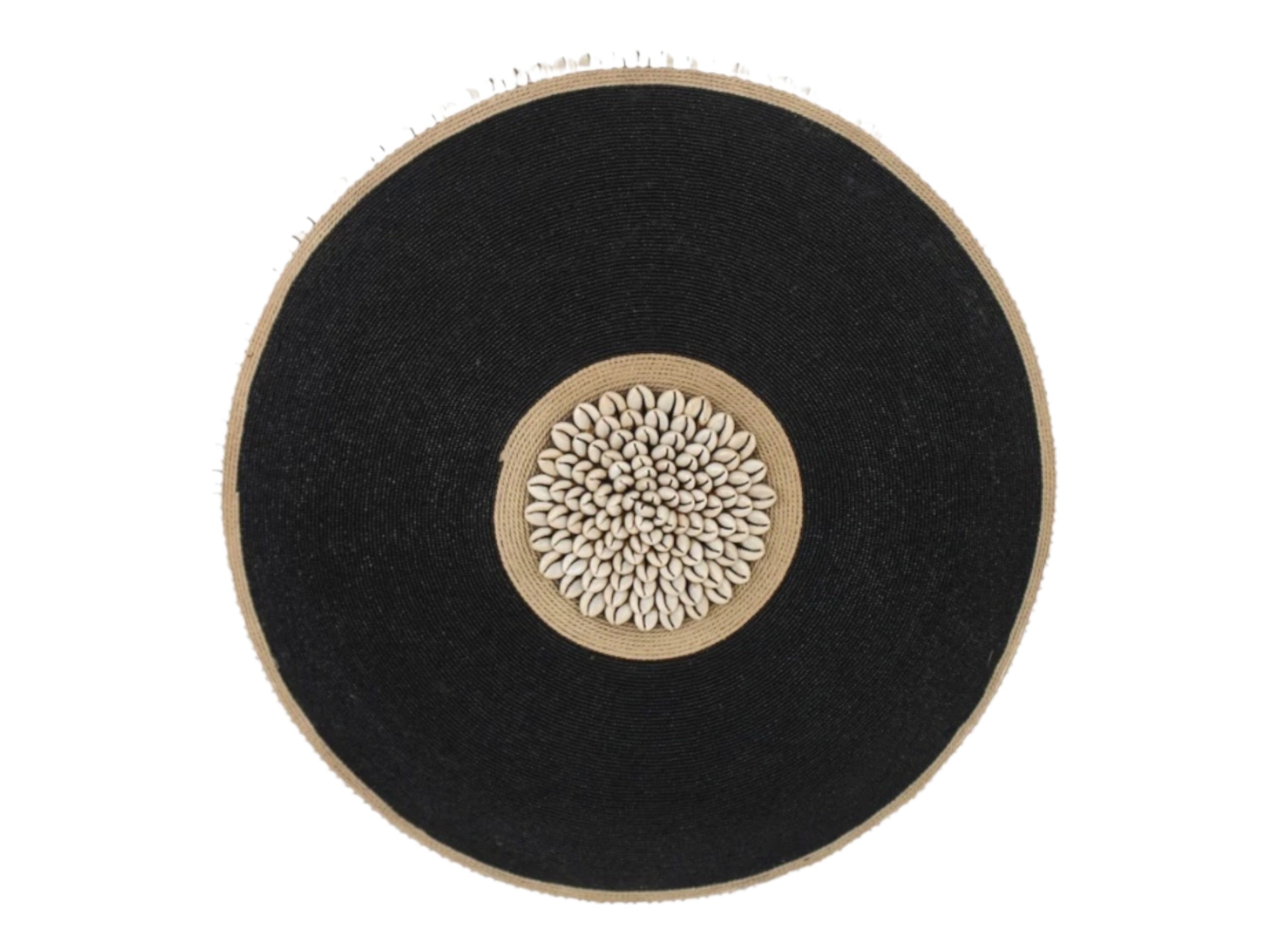 Cameroon beaded shield black and cowrie shells 30cm - Image 2