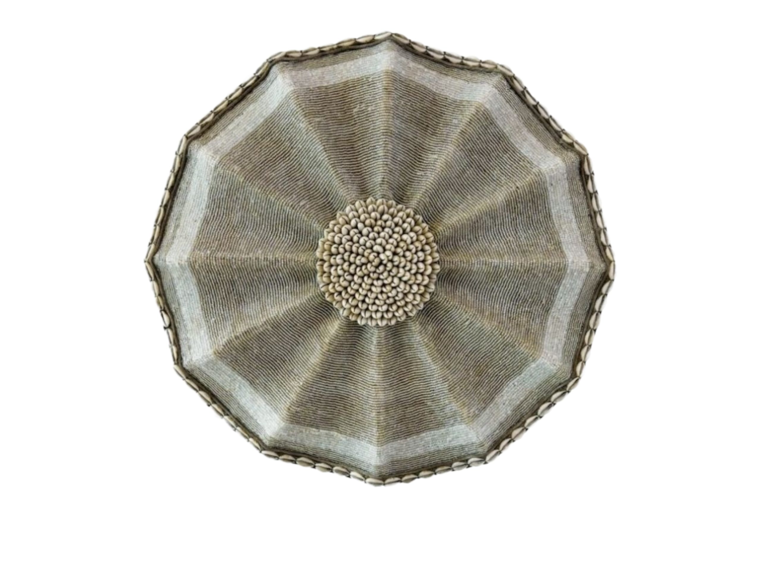 Cameroon beaded shield big black and white circles 30cm - Image 2