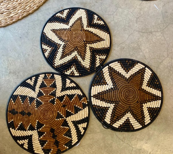 Authentic Handmade Zulu Baskets Imbenge from South Africa 3 pieces 35cm to 40cm - Image 9