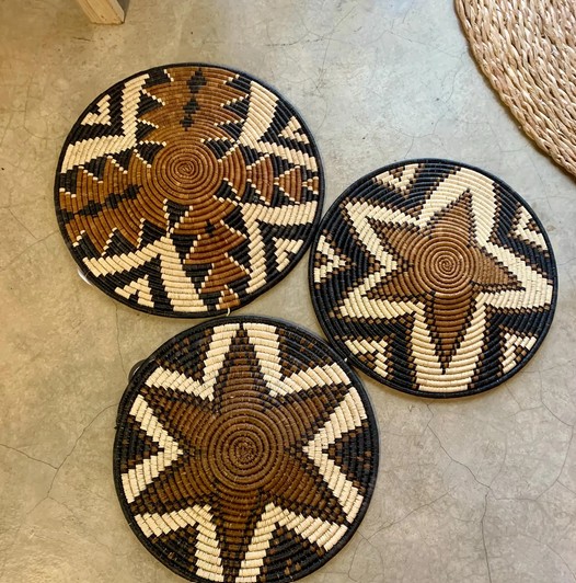 Authentic Handmade Zulu Baskets Imbenge from South Africa 3 pieces 35cm to 40cm - Image 2