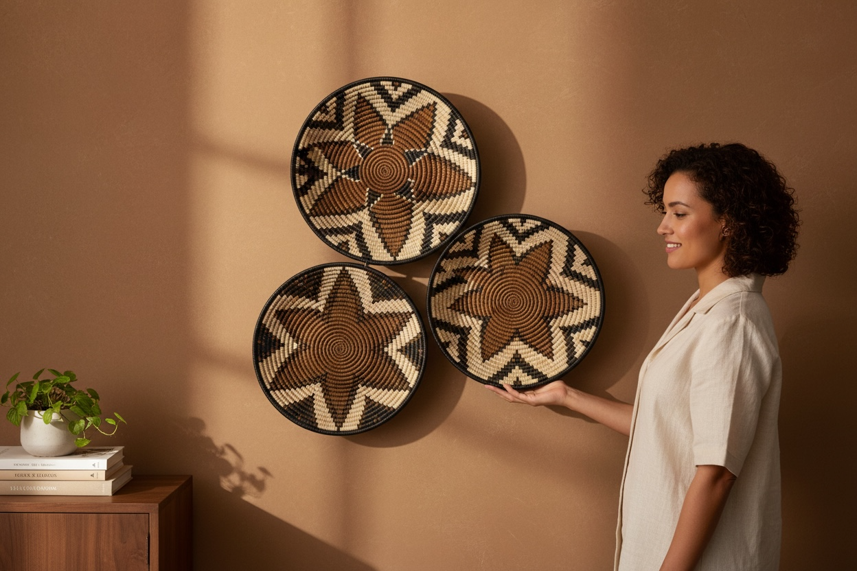 Authentic Handmade Zulu Baskets Imbenge from South Africa 3 pieces 35cm to 40cm - Image 6